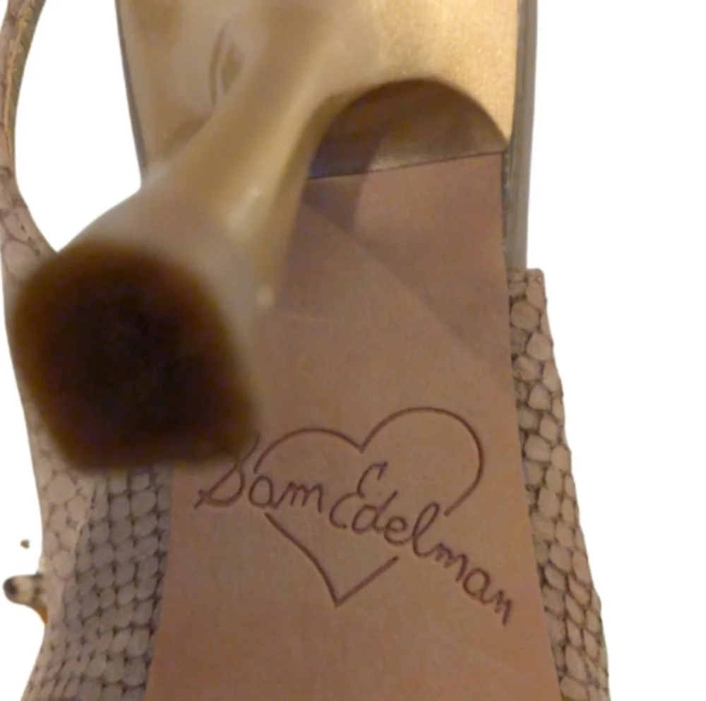 Sam Edelman Snakeskin Slingback Heels – Size 5.5 - Picture 6 of 7